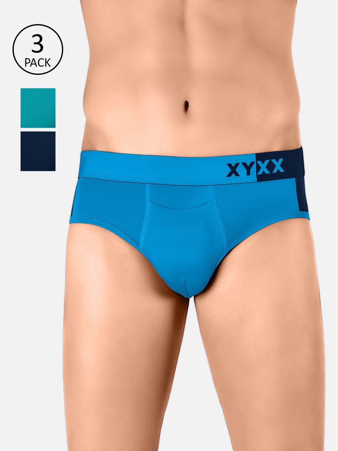 

XYXX Pack of 3 Ultra Soft Antimicrobial Modal Briefs XYBRF3PCKN265, Blue