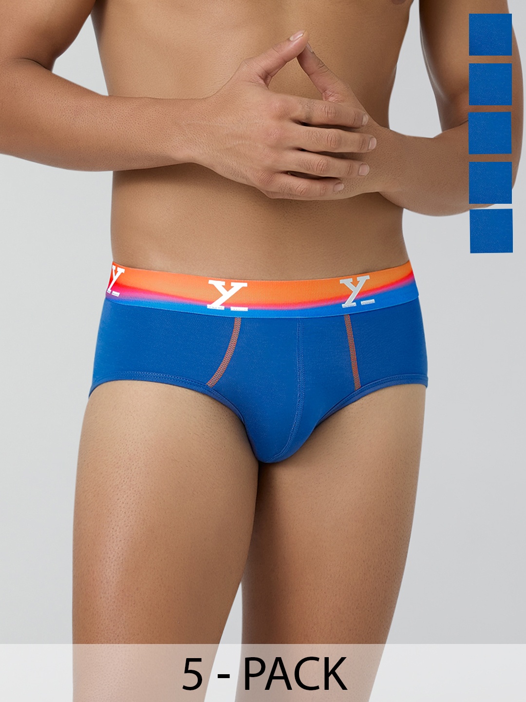 

XYXX Men Pack Of 5 Antimicrobial Briefs XYBRF5PCKN44, Blue