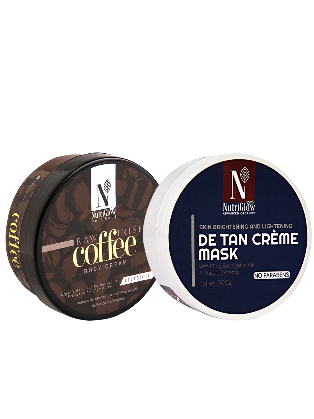 

NutriGlow Advanced Organics Set of 2 De Tan Mask + Coffee Body Cream 200 g each, Multi
