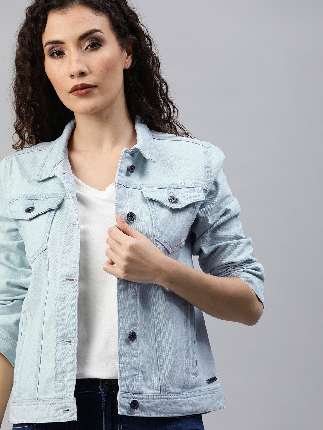 

Roadster Women Blue Solid Denim Jacket