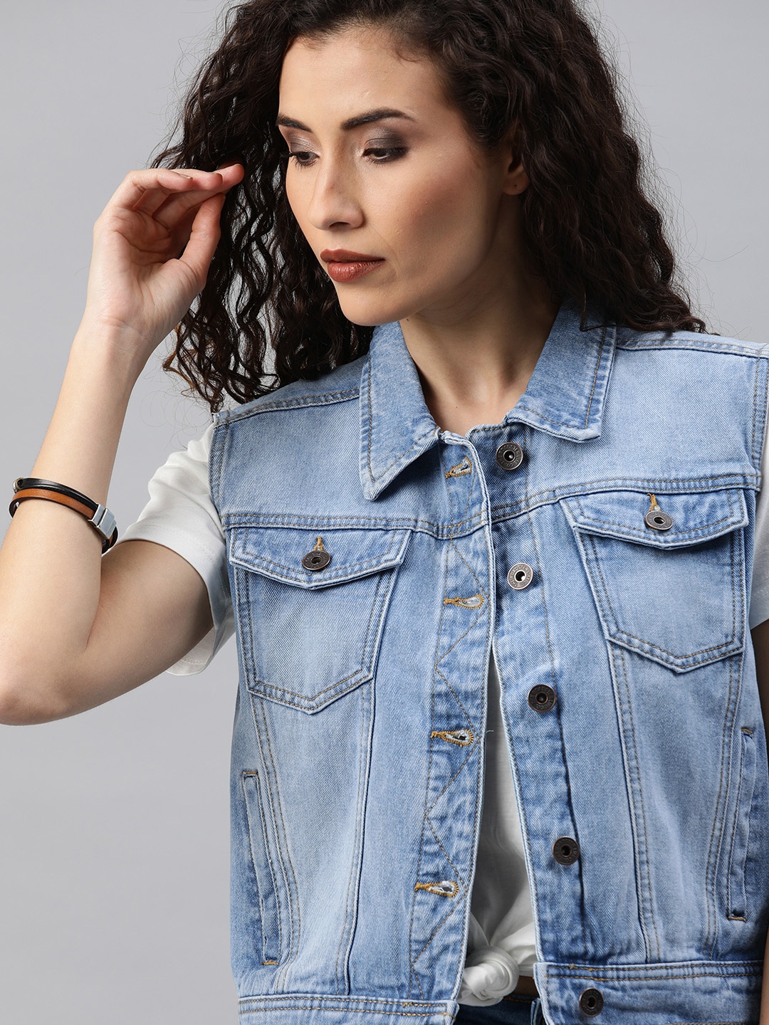 

Roadster Women Blue Washed Denim Jacket