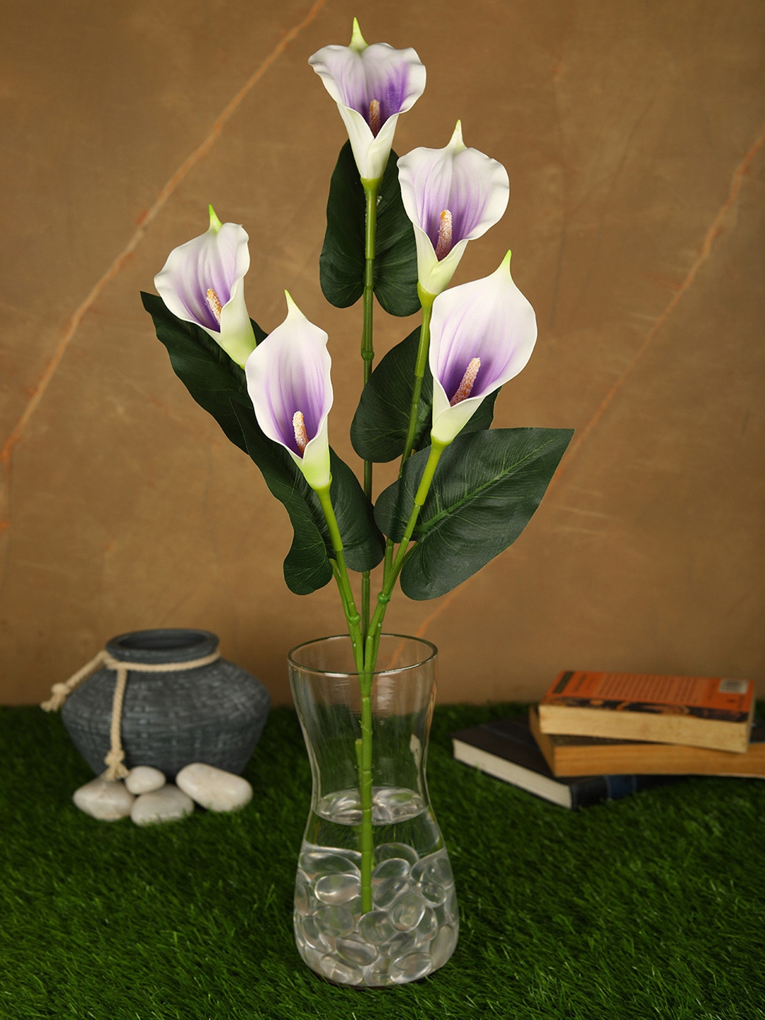 

PolliNation Purple & White Real Touch Artificial Callalily Flower Stem