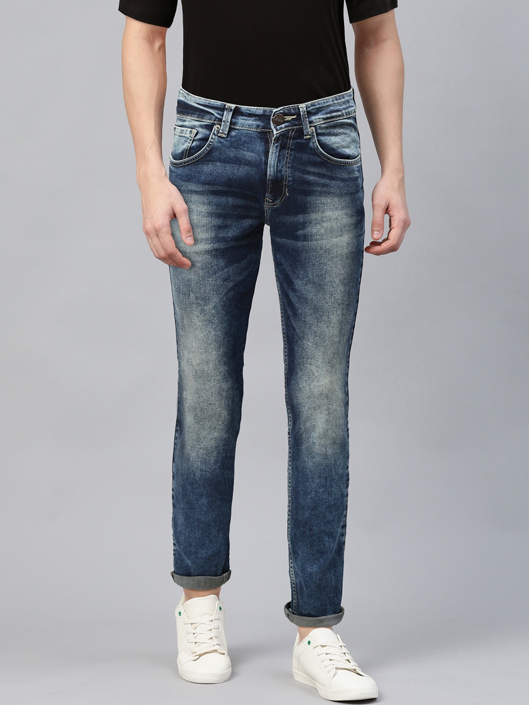 

SPYKAR Men Blue Skinny Fit Low-Rise Stretchable Clean Look Jeans