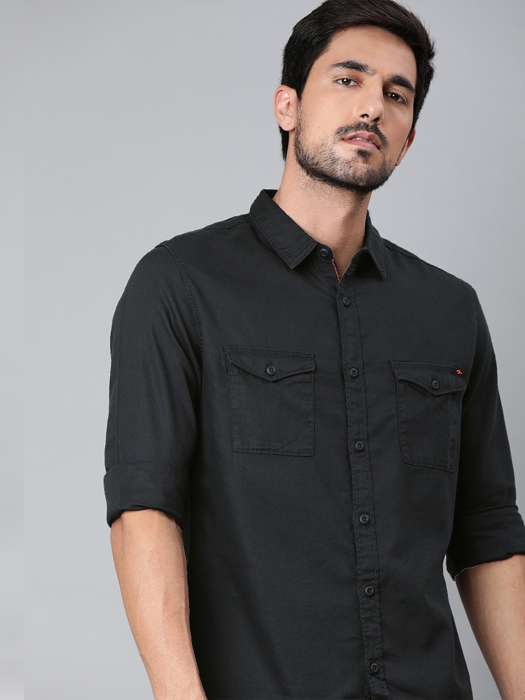 

SPYKAR Men Navy Blue Slim Fit Solid Casual Shirt
