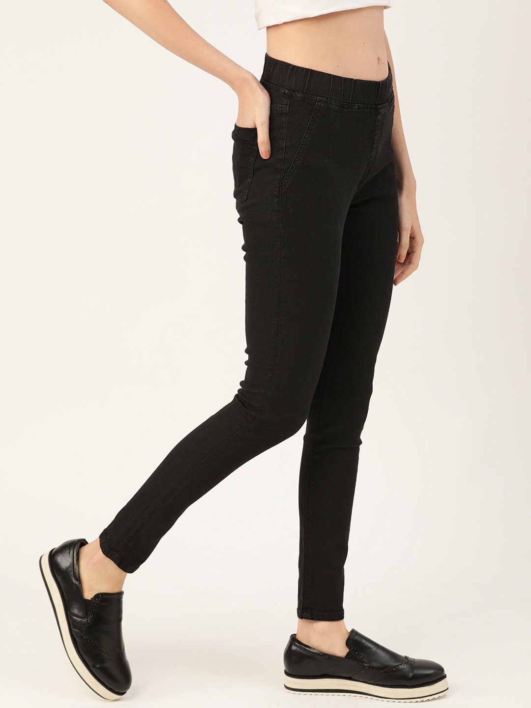 

DressBerry Women Black Solid Super Skinny Fit Jeggings