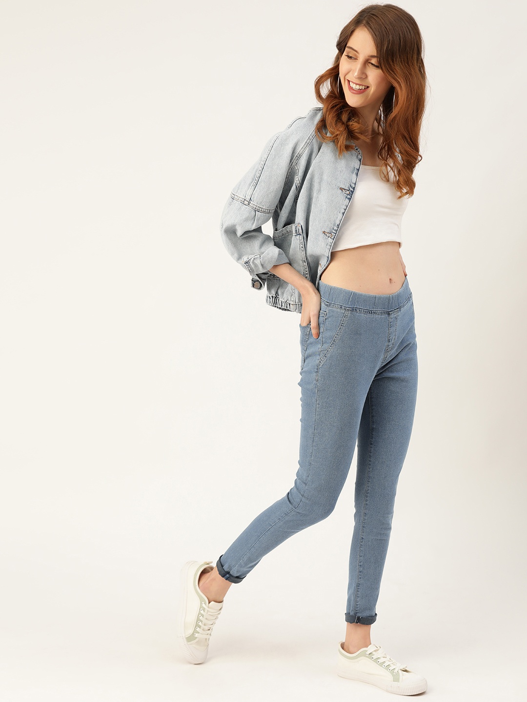 

DressBerry Women Blue Solid Super Skinny Fit Jeggings