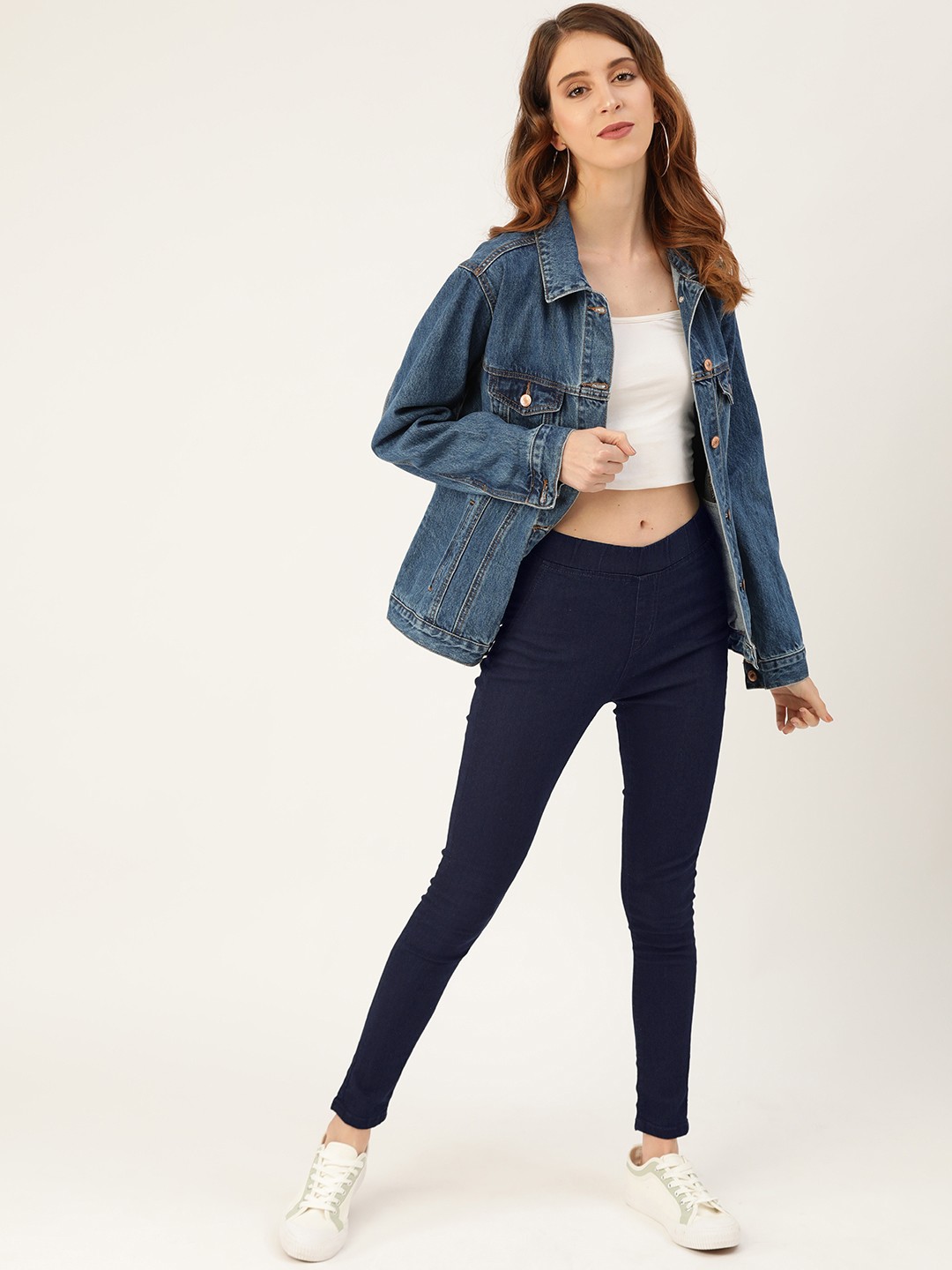 

DressBerry Women Navy Blue Solid Super Skinny Fit Jeggings