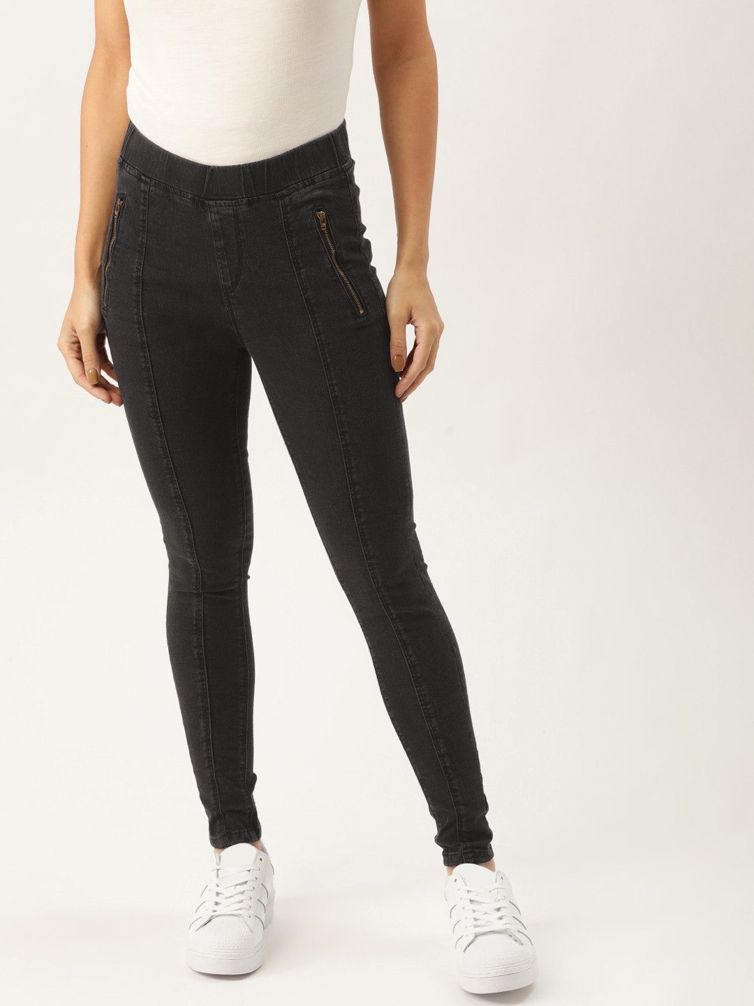 

DressBerry Women Black Solid Denim Jeggings