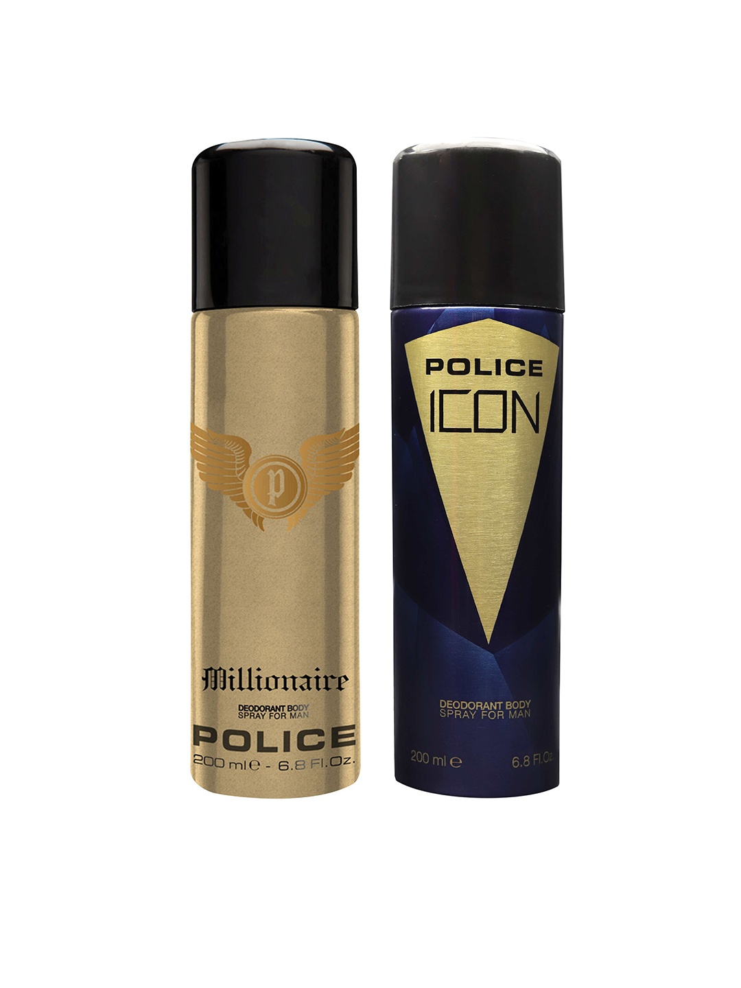 

Police Men Pack of 2 Millionaire + Icon Deodorant Sprays 400ml, Blue