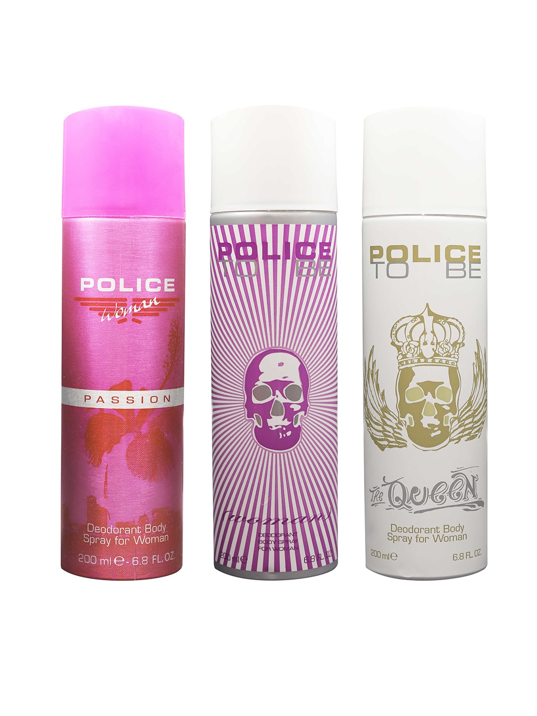 

Police Pack of 3 Passion + To Be Woman + Queen Deodorant Sprays - 600ml, Pink