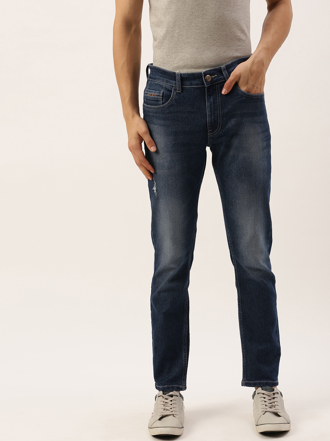 

The Indian Garage Co Men Blue Slim Fit Mid-Rise Clean Look Jeans