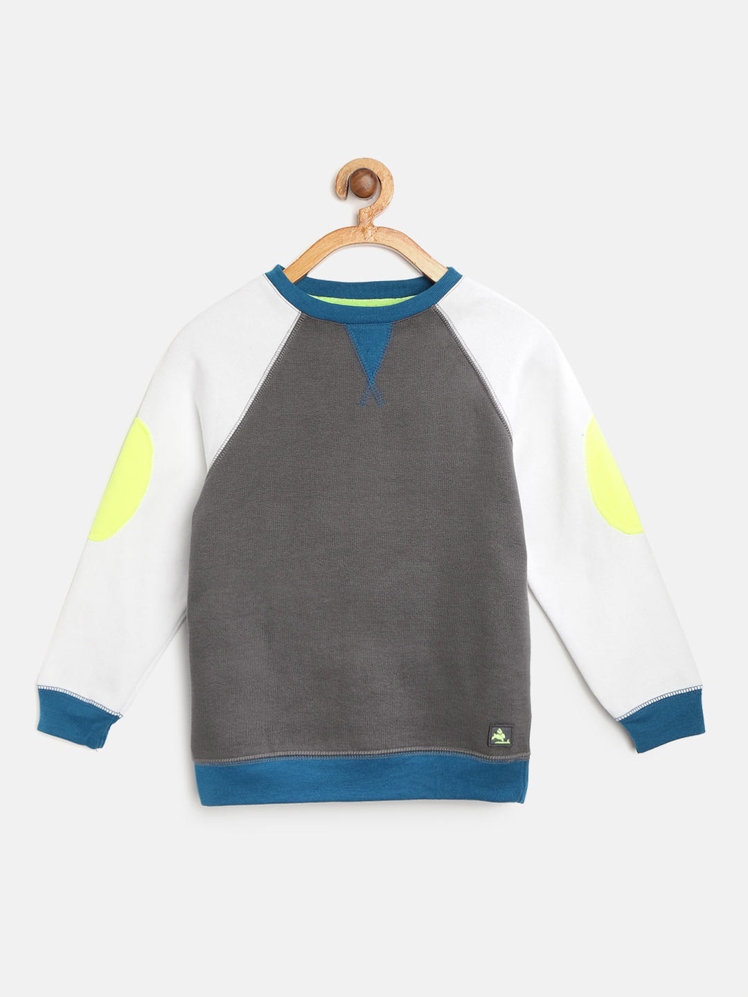

Cherry Crumble Unisex Kids Charcoal & White Solid Sweatshirt
