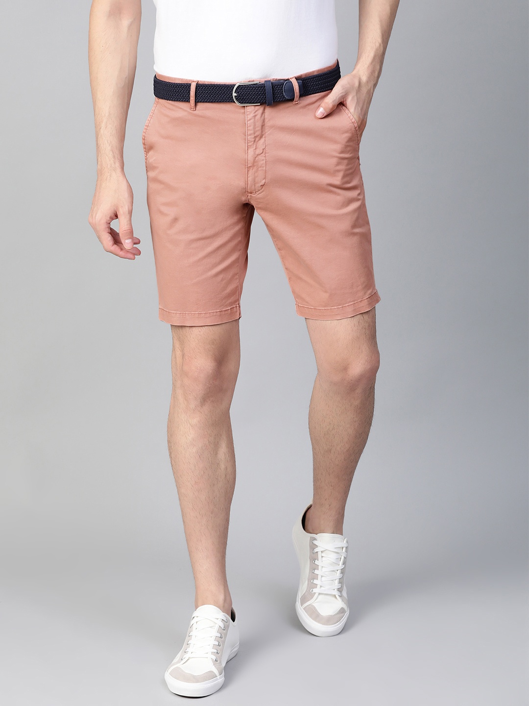 

Marks & Spencer Men Dusty Pink Solid Regular Fit Chino Shorts