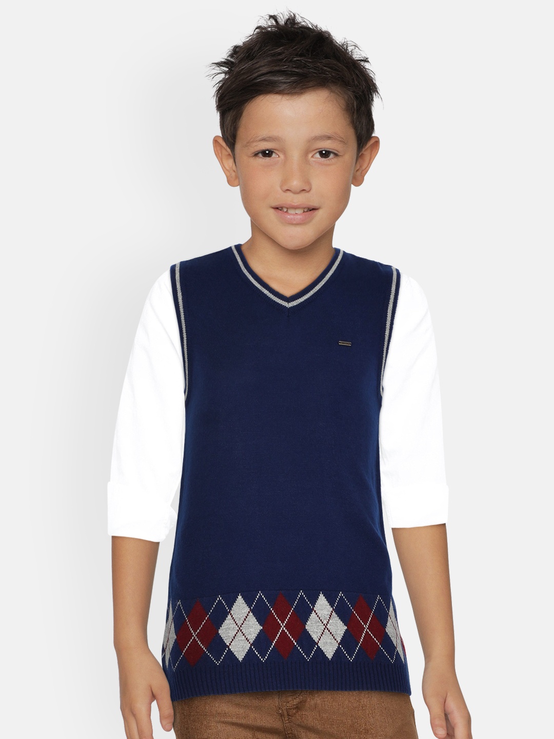 

Allen Solly Junior Boys Navy Blue Printed Sweater Vest