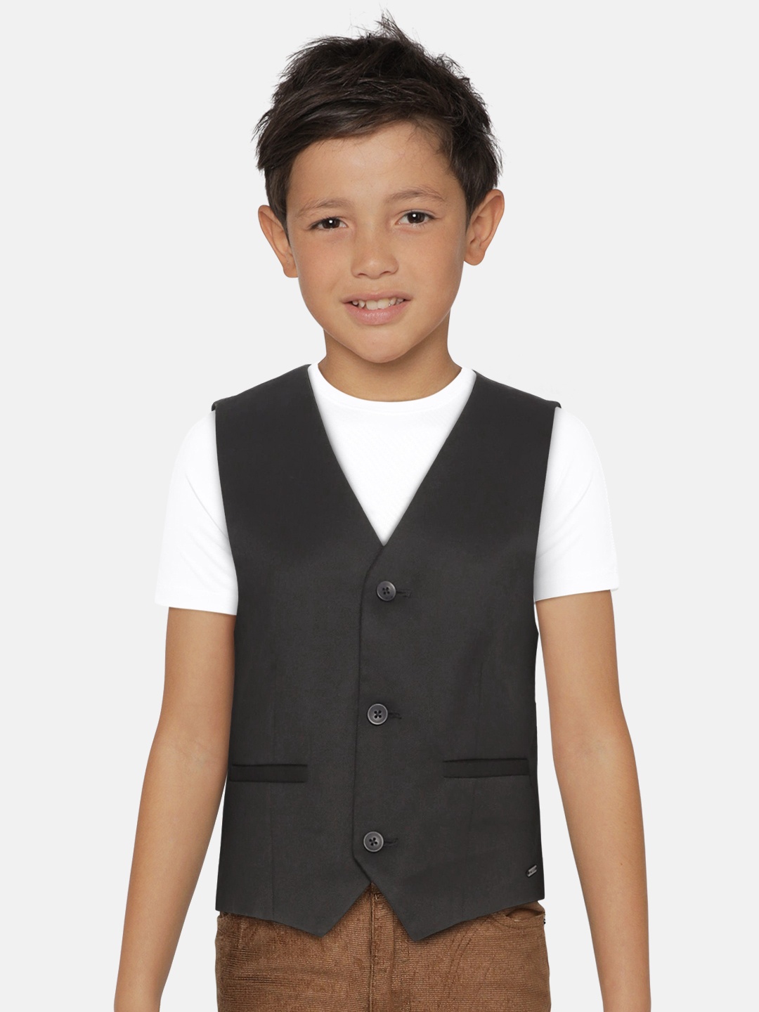 

Allen Solly Junior Boys Black Solid Waistcoat