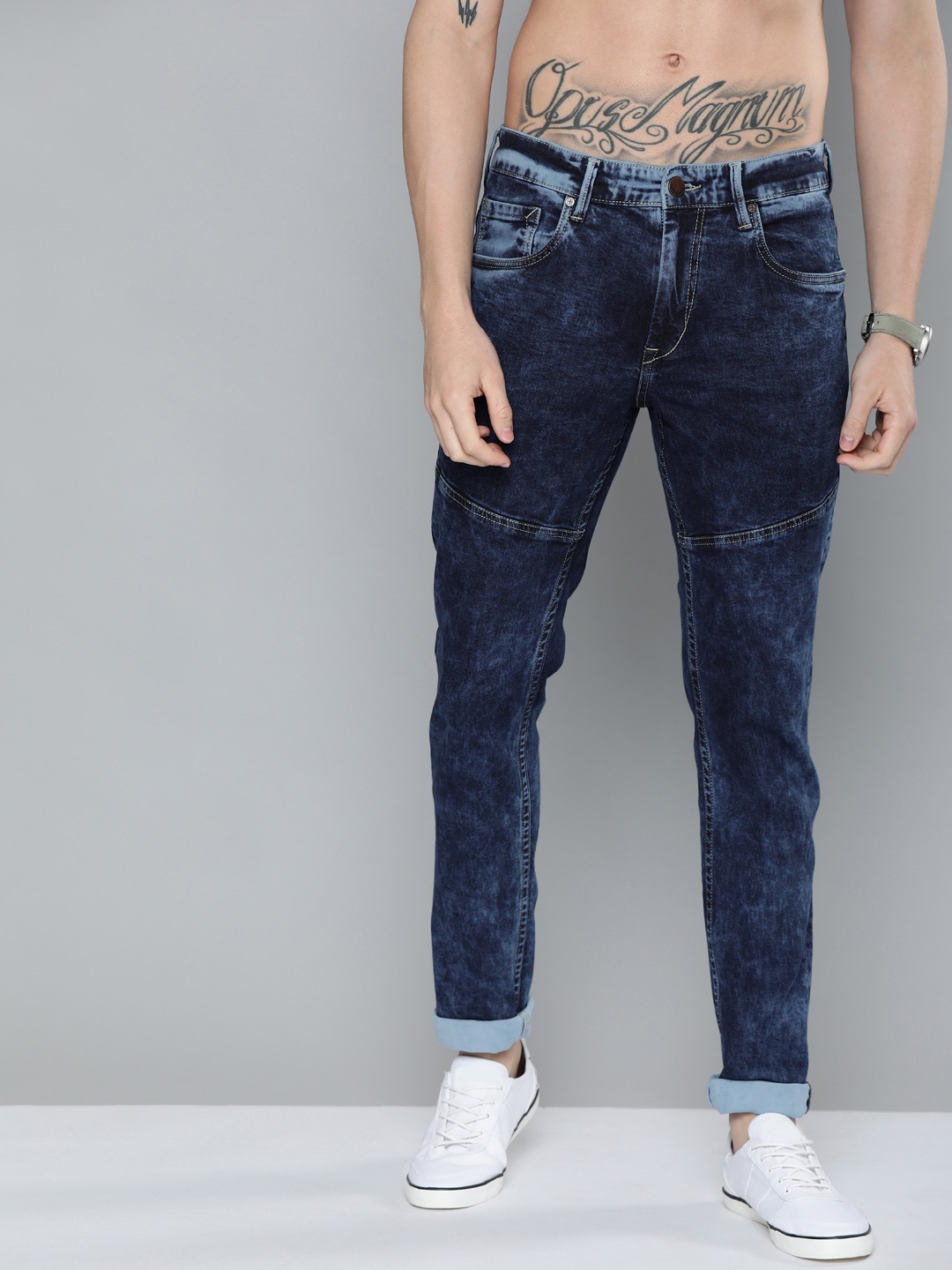 

HERE&NOW Men Blue Slim Fit Mid-Rise Clean Look Stretchable Jeans