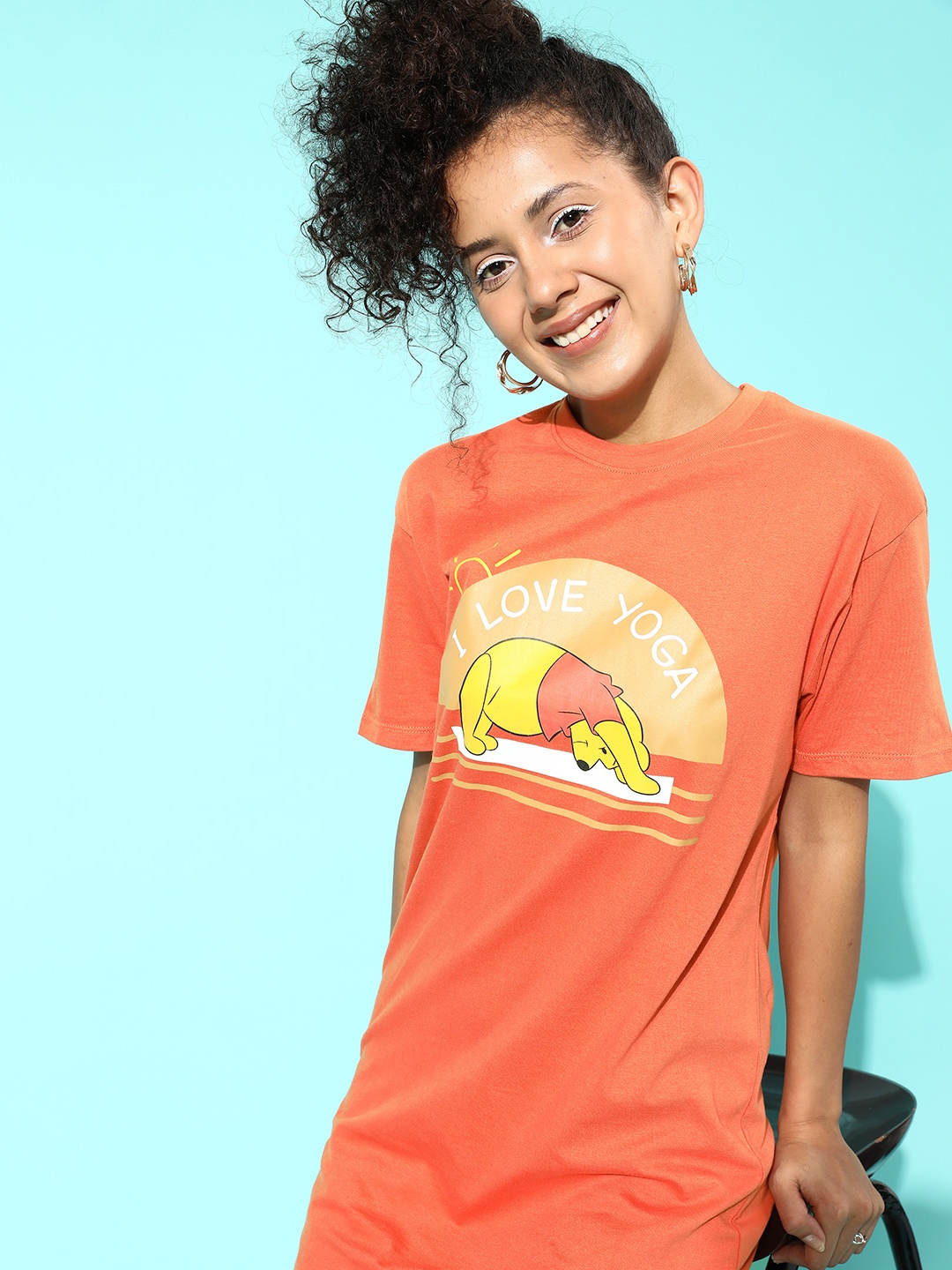 

Disney by DressBerry Women Bright Orange Graphic Sleep Staple Nightdress