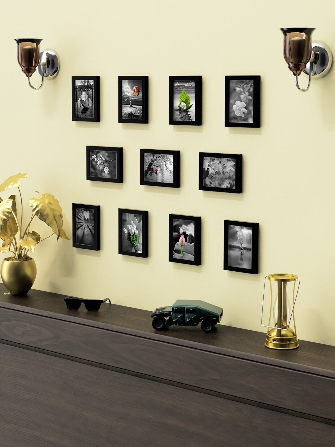 

RANDOM Set Of 11 Black Solid Collage Photo Frames