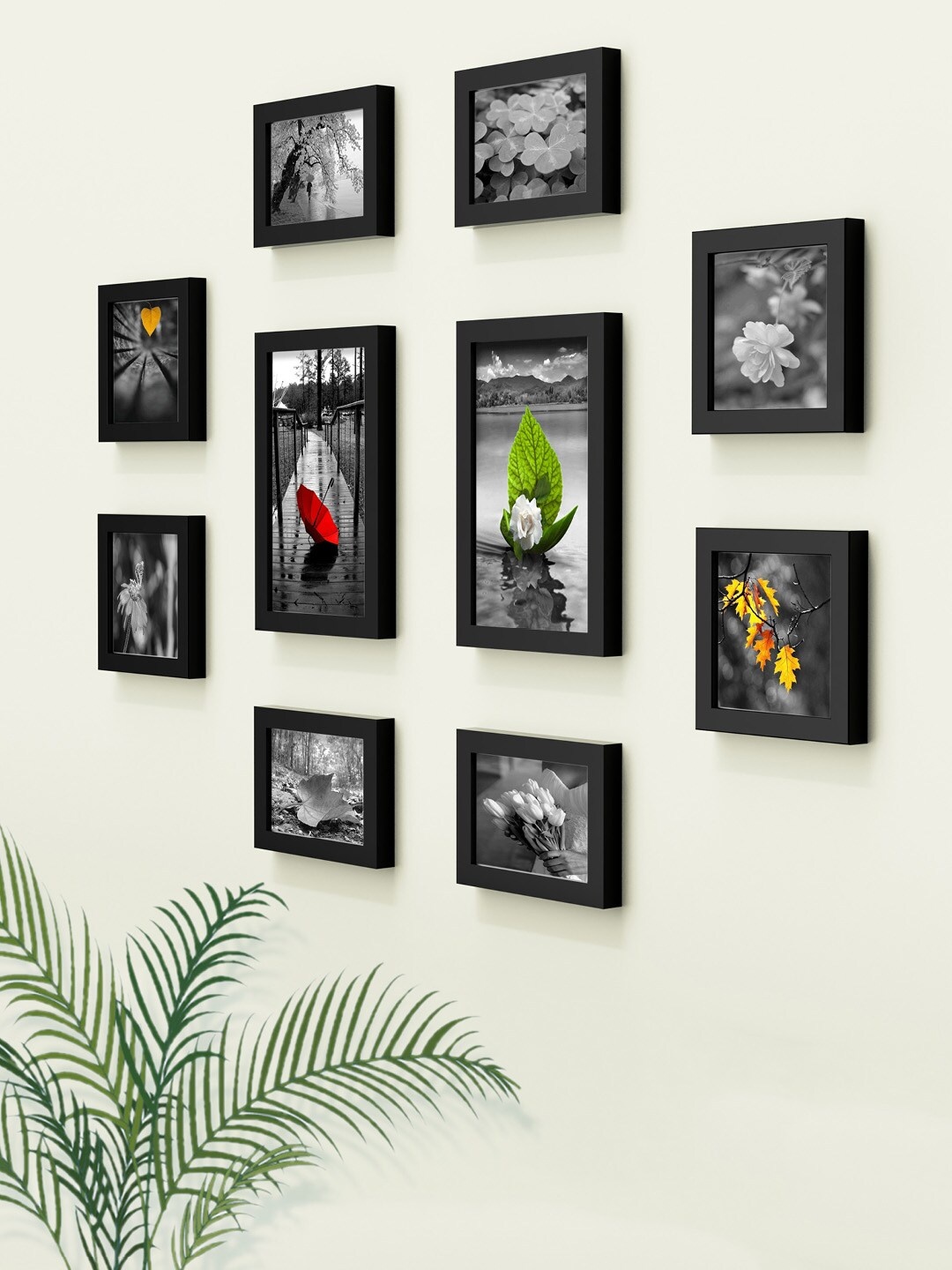 

RANDOM Set Of 10 Black Solid Collage Photo Frames