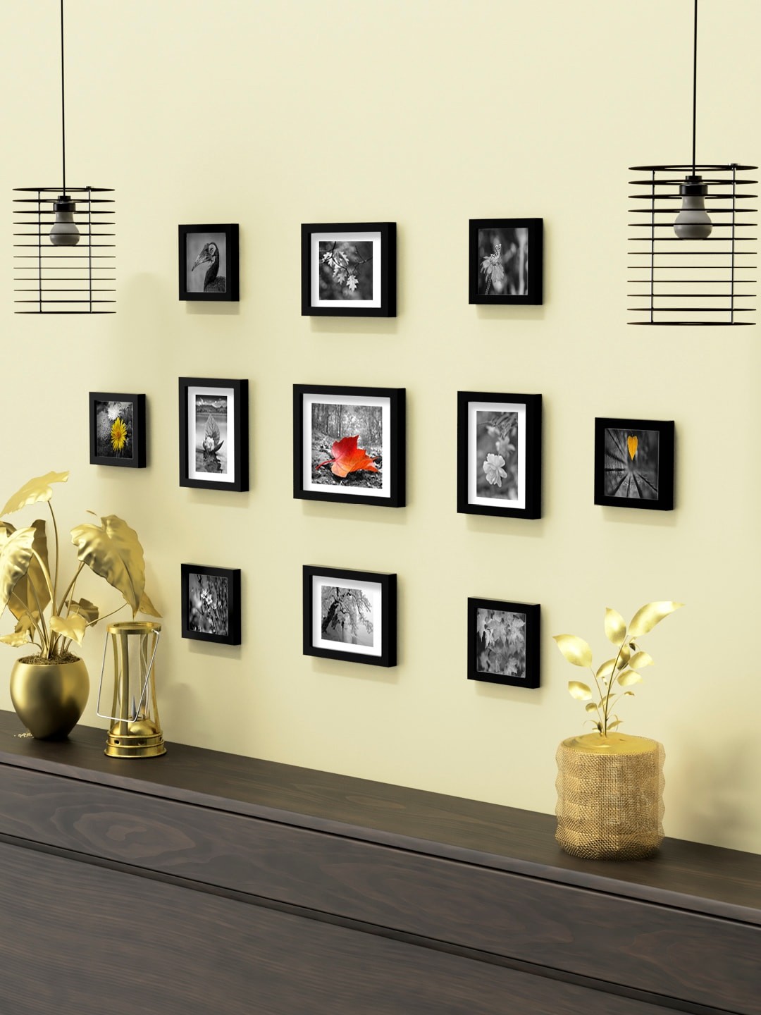 

RANDOM Set Of 11 Black Solid Collage Photo Frames