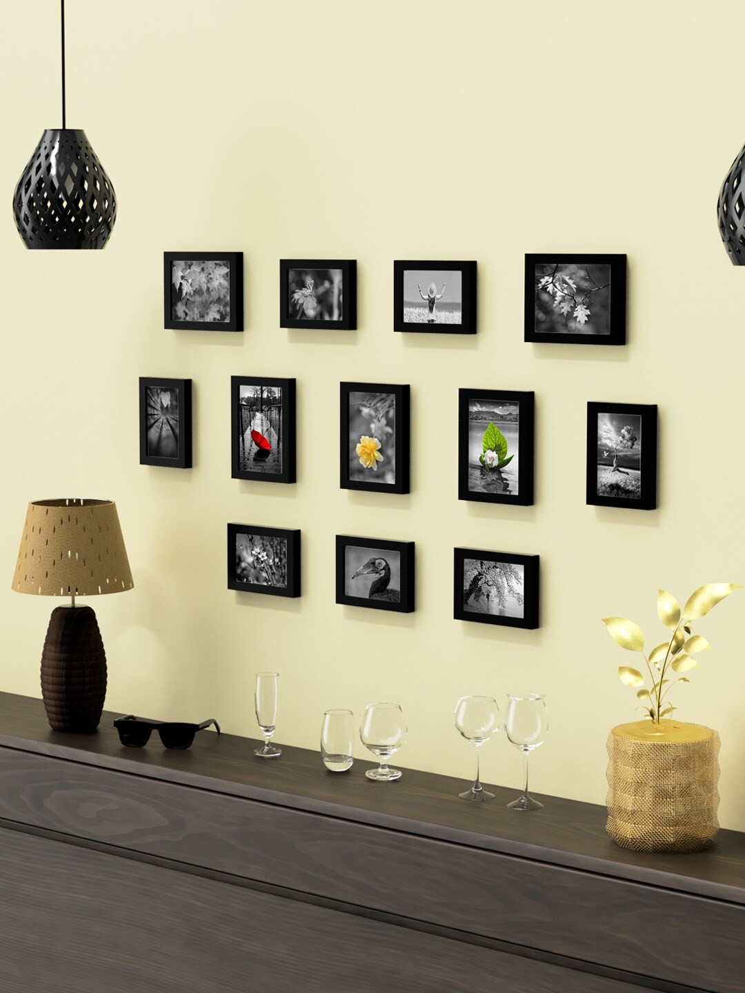 

RANDOM Set Of 12 Black Solid Collage Photo Frames