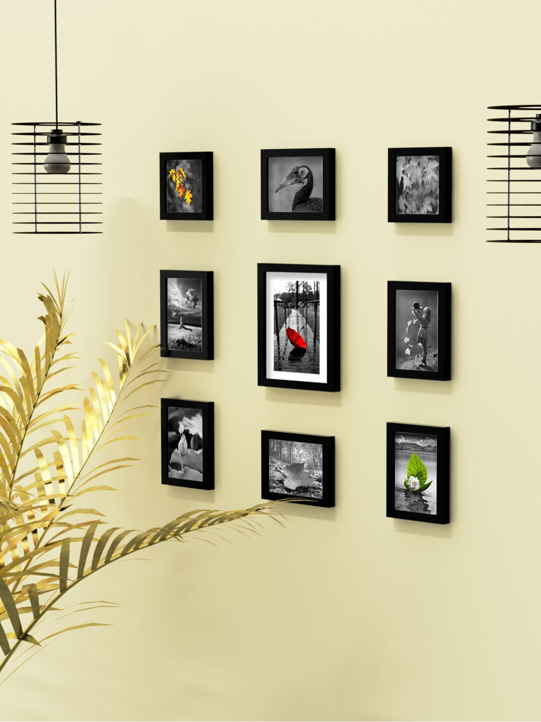 

RANDOM Set Of 9 Black Solid Collage Photo Frames