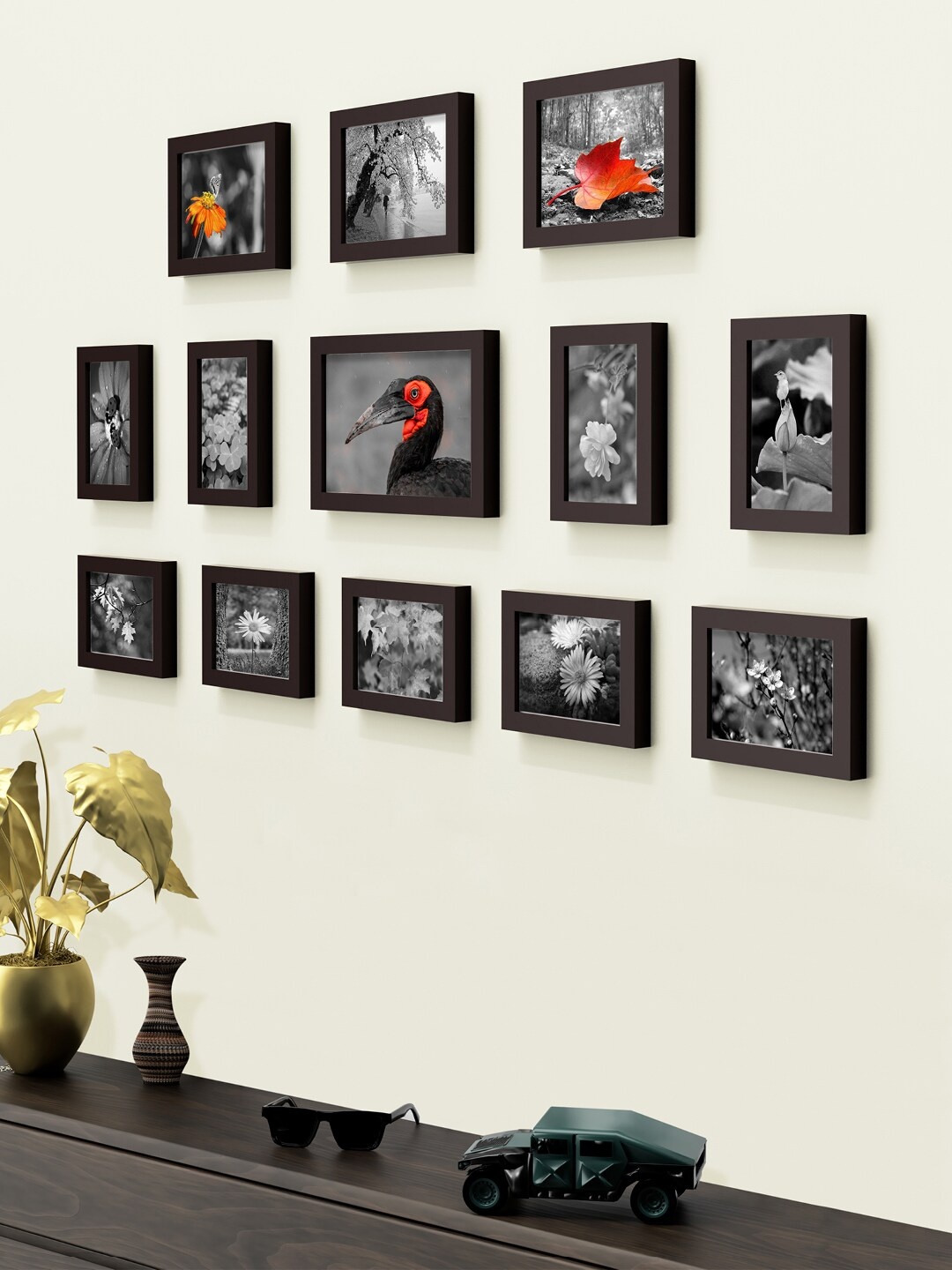 

RANDOM Set Of 13 Black Solid Collage Photo Frames