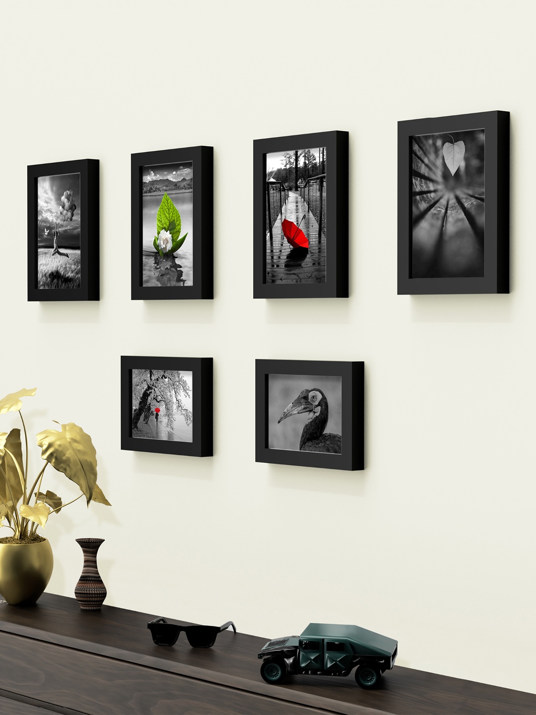 

RANDOM Set Of 6 Black Solid Collage Photo Frames