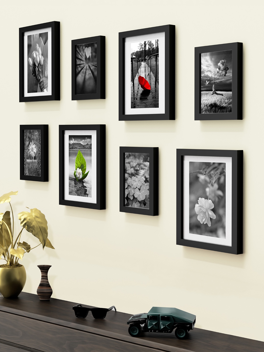 

RANDOM Set Of 8 Black Solid Collage Photo Frames