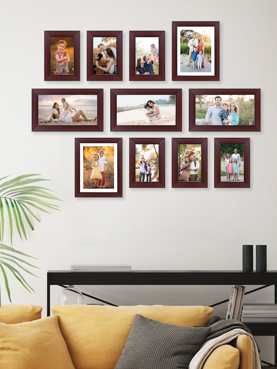 

RANDOM Set Of 11 Brown Solid Collage Photo Frames