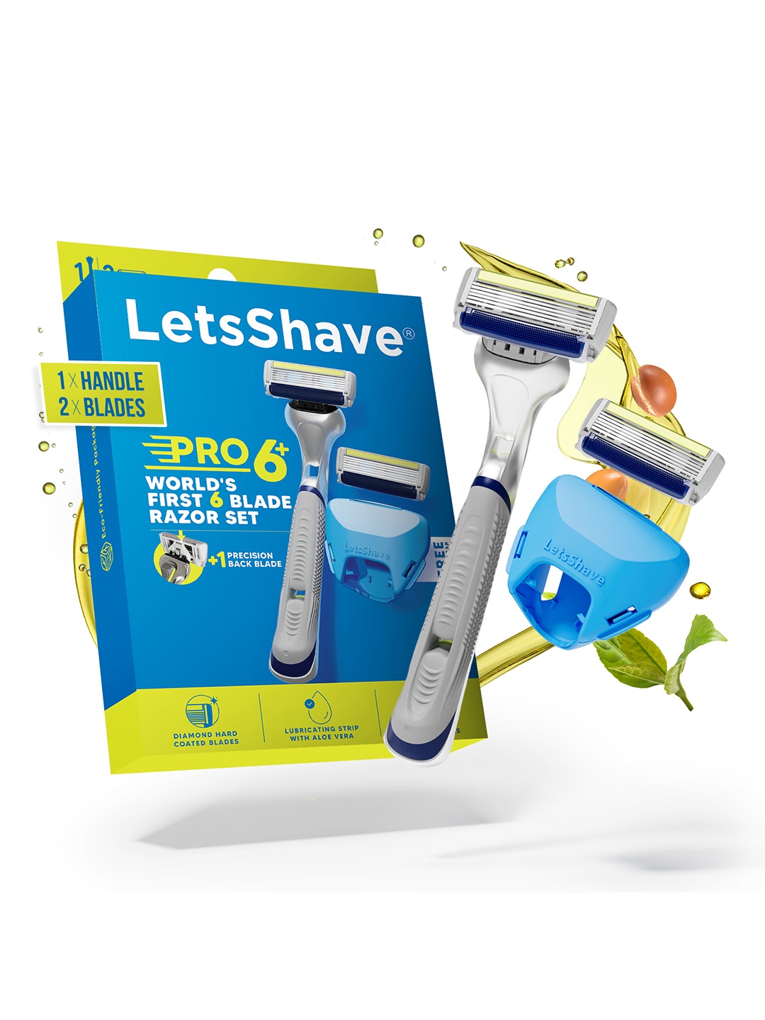 

LetsShave Men Pro 6 Plus Face & Body Razor, Blue