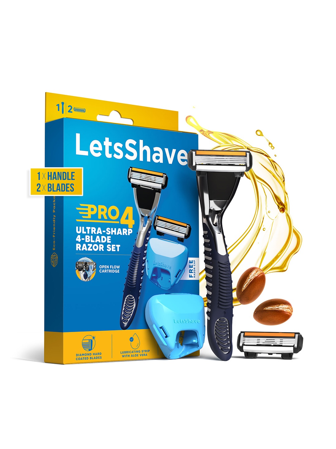 

LetsShave Men Pro 4 Shaving Razor Blade, Silver