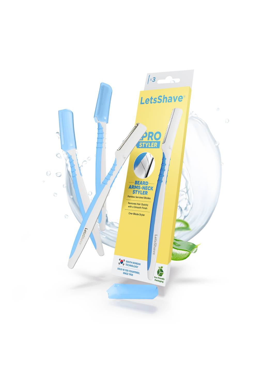 

LetsShave Set of 3 Multi-Care Beard Pen Styler, White