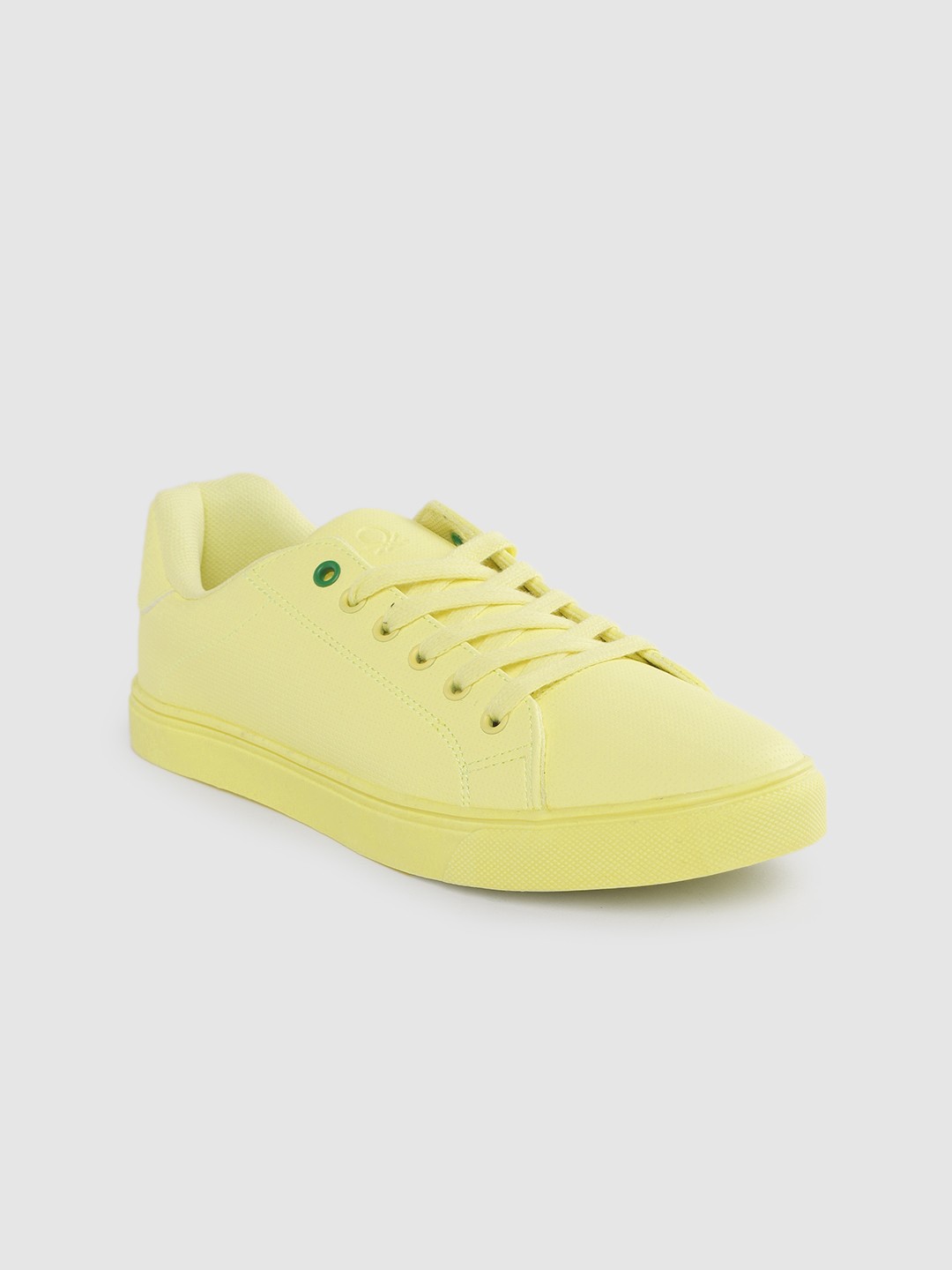 

United Colors of Benetton Women Fluorescent Green Textured Sneakers