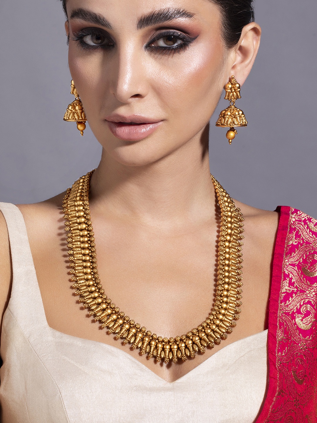 

Rubans 22K Gold-Plated Handcrafted Traditional Jewellery Set