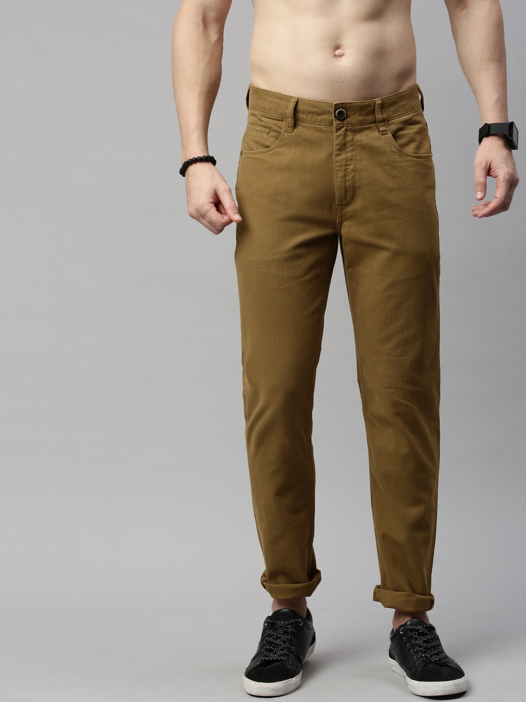 

Roadster Men Camel Brown Slim Fit Solid Chinos