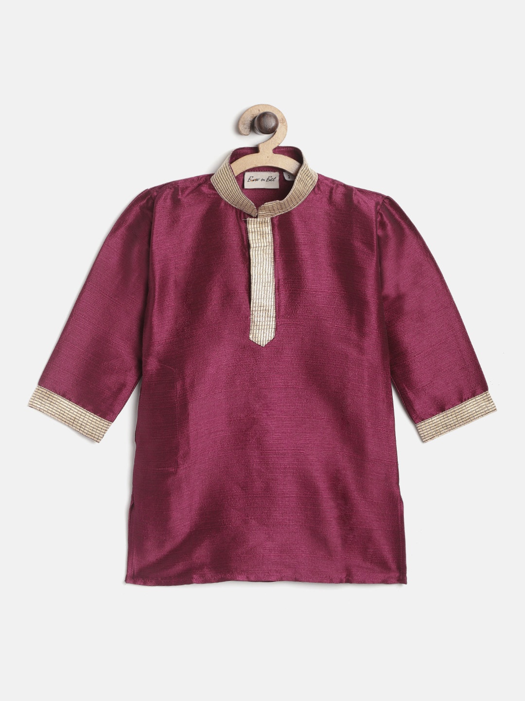 

BownBee Boys Purple Solid Straight Kurta