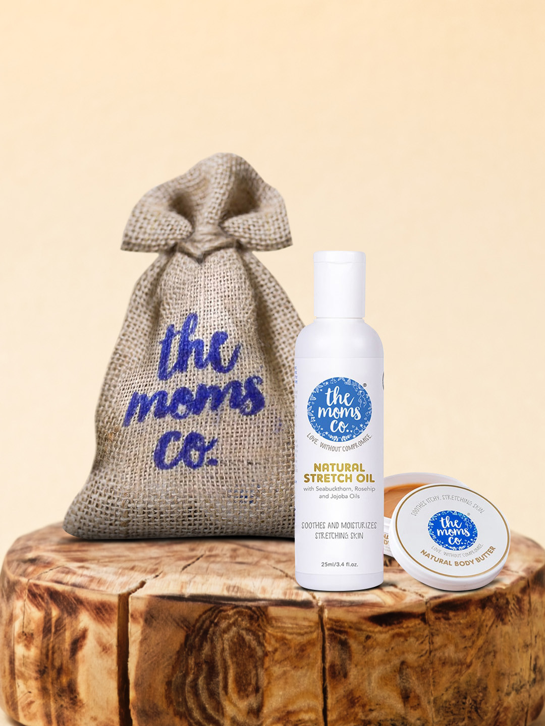 

The Moms Co. Set of 2 Natural Stretch Oil & Natural Body Butter, White