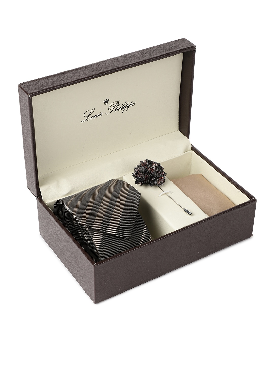 

Louis Philippe Men Grey & Beige Accessory Gift Set