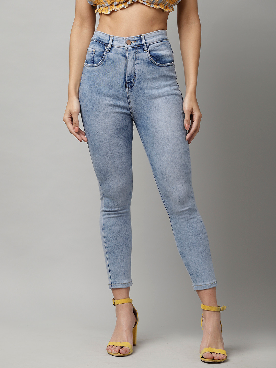 

KASSUALLY Women Blue Slim Fit High-Rise Clean Look Jeans
