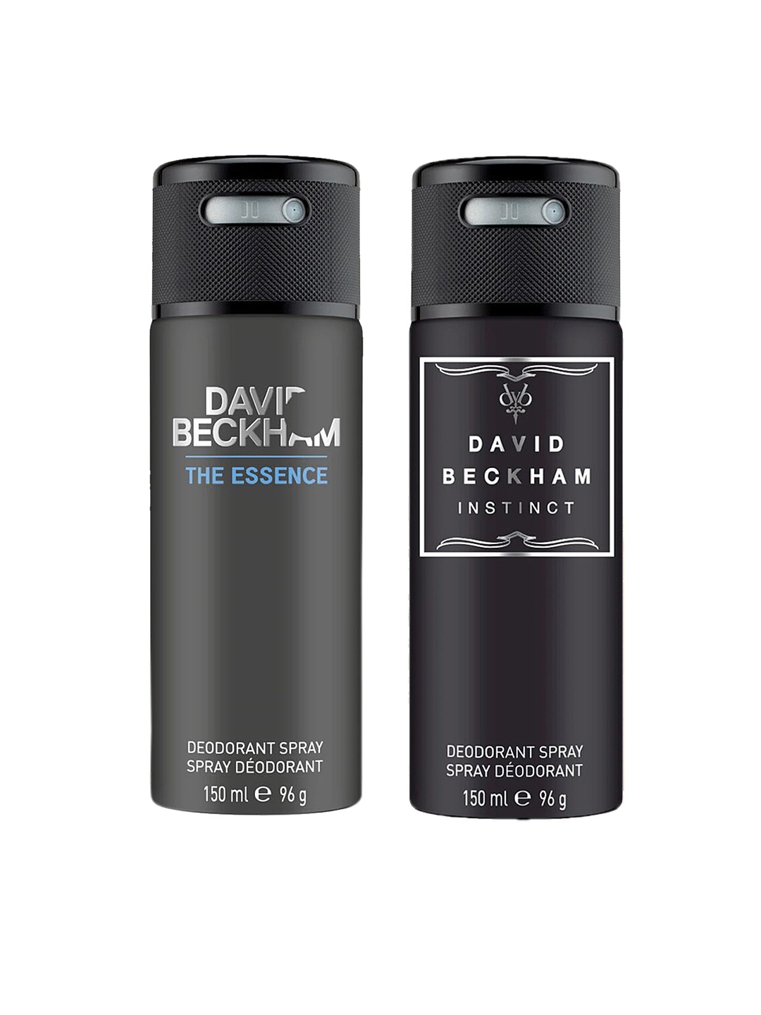 

DAVID BECKHAM Men Set of 2 The Essence & Instinct Deodorants (150ml each), Black