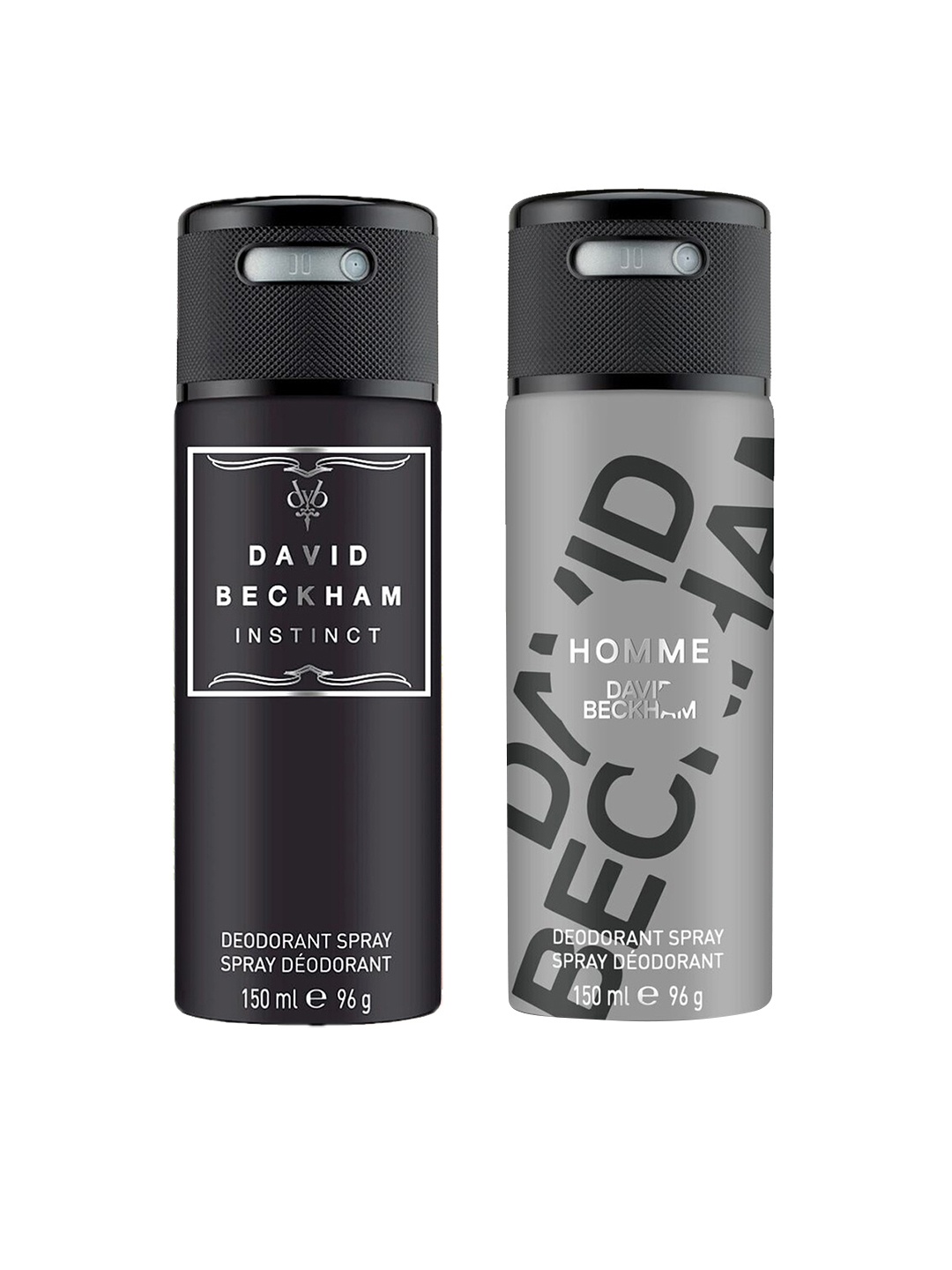 

DAVID BECKHAM Men Set of 2 Homme & Instinct Deodorants (150ml each), Grey