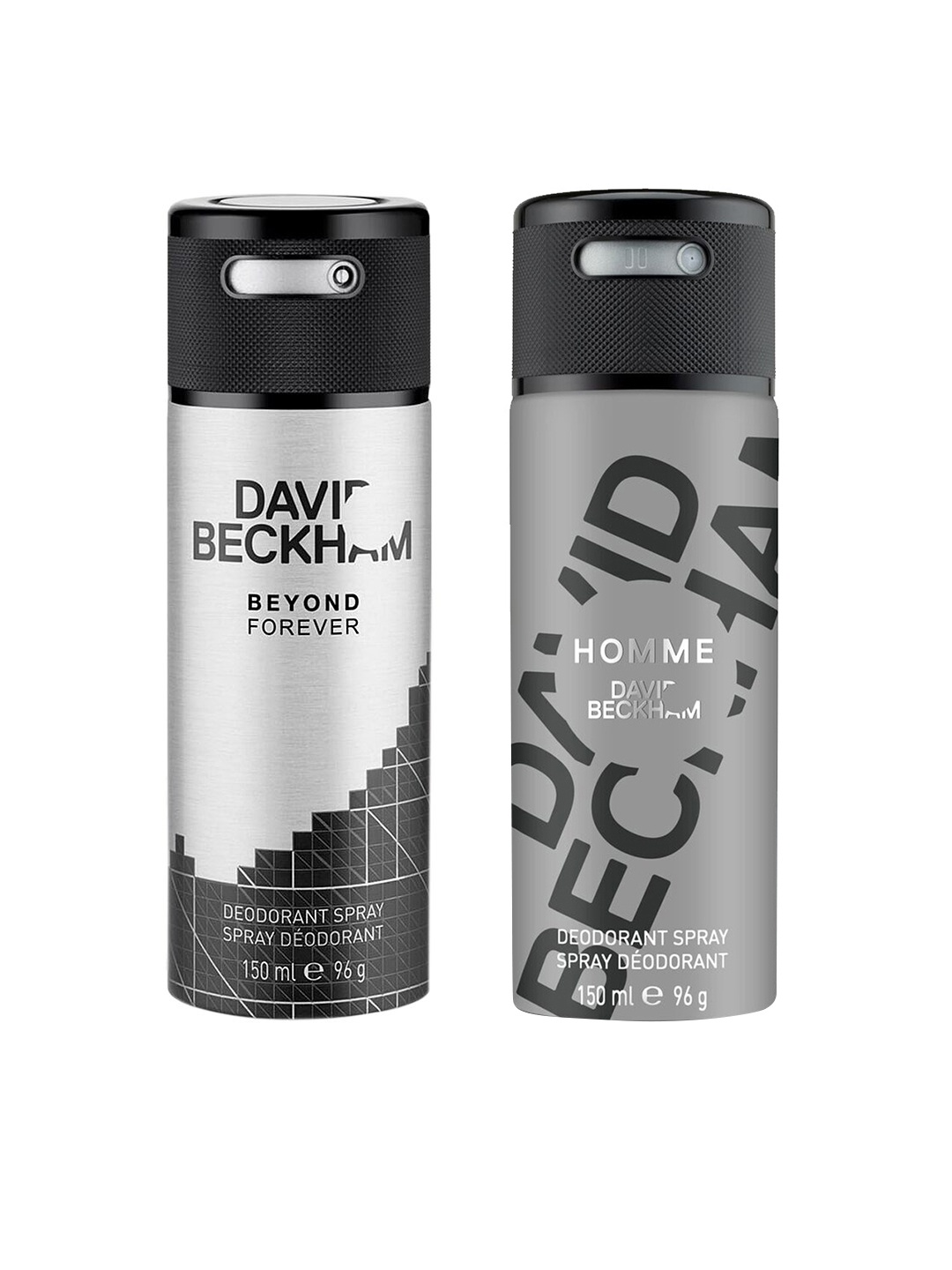 

DAVID BECKHAM Men Pack of 2 Deodorants, Grey
