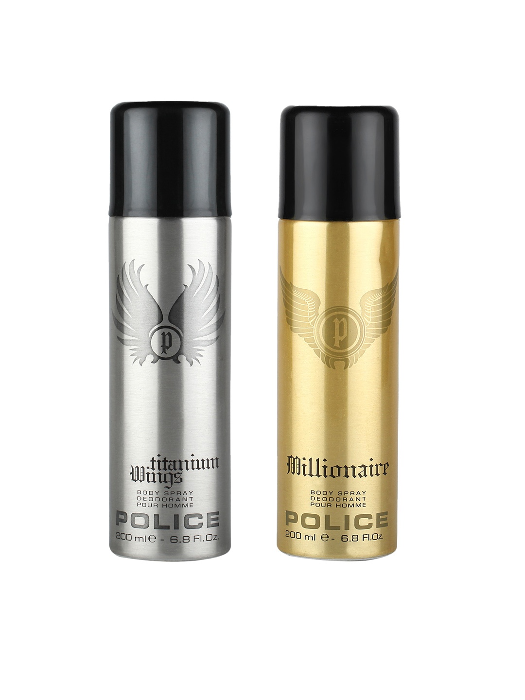 

Police Men Set of Wings Titanium & Millionaire Homme Deodorant, Silver