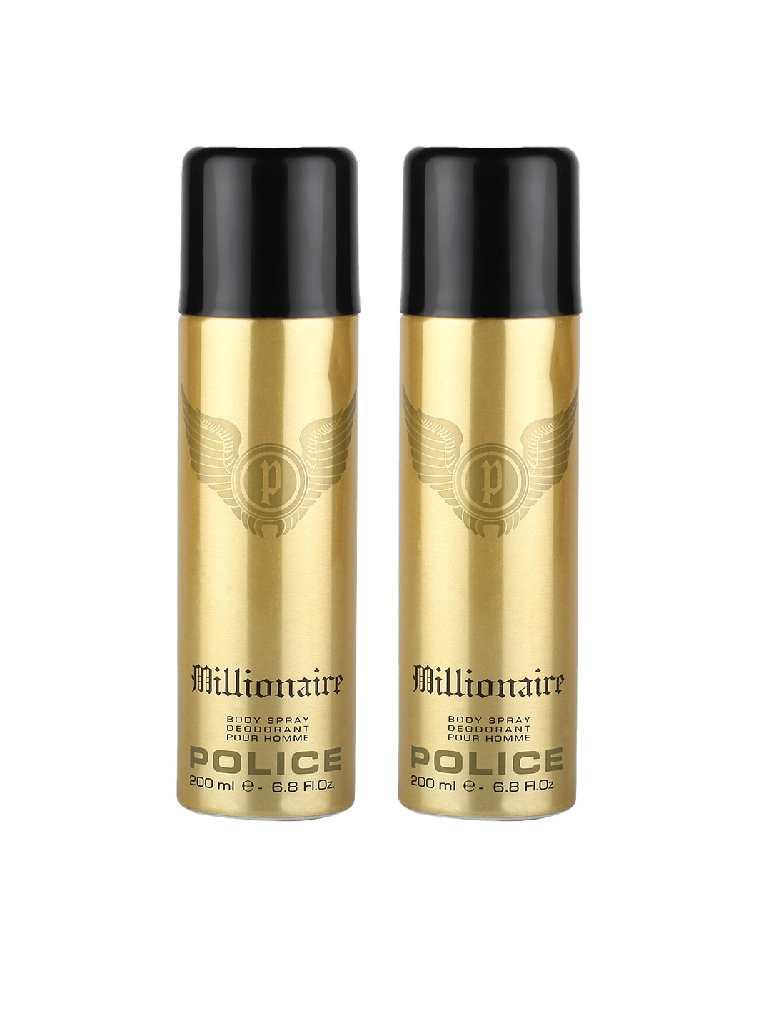 Police Men Set of 2 Millionaire Homme Deodorants, Gold