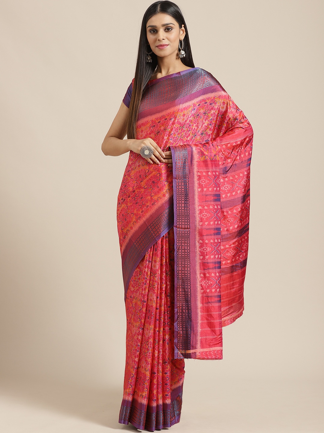 

Saree mall Pink & Purple Printed Saree