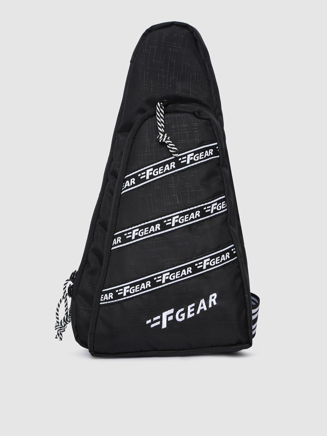 

F Gear Unisex Black Printed Cross Body Backpack