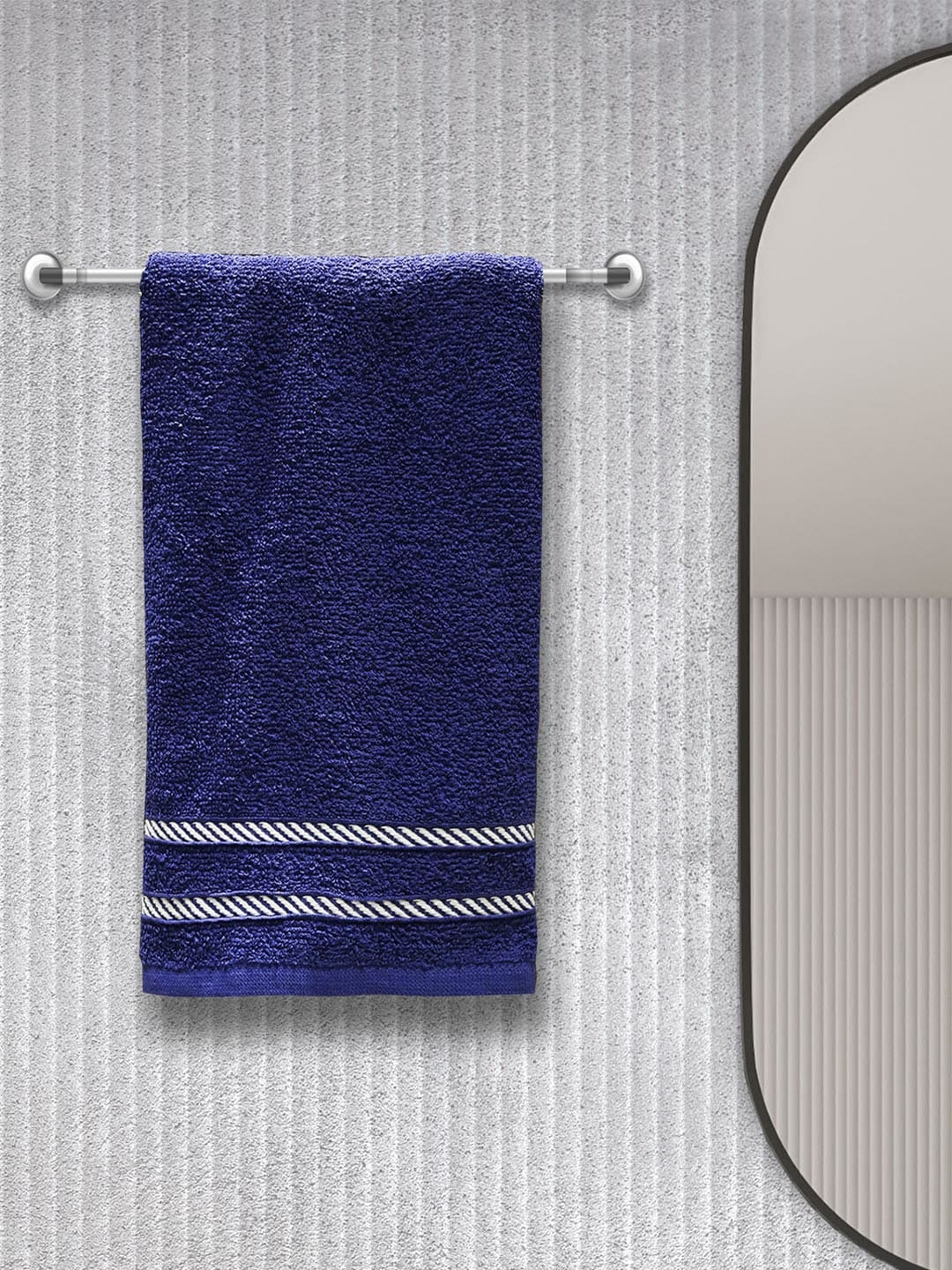 

Trident Set Of 4 Blue & White Striped 380 GSM Hand Towels