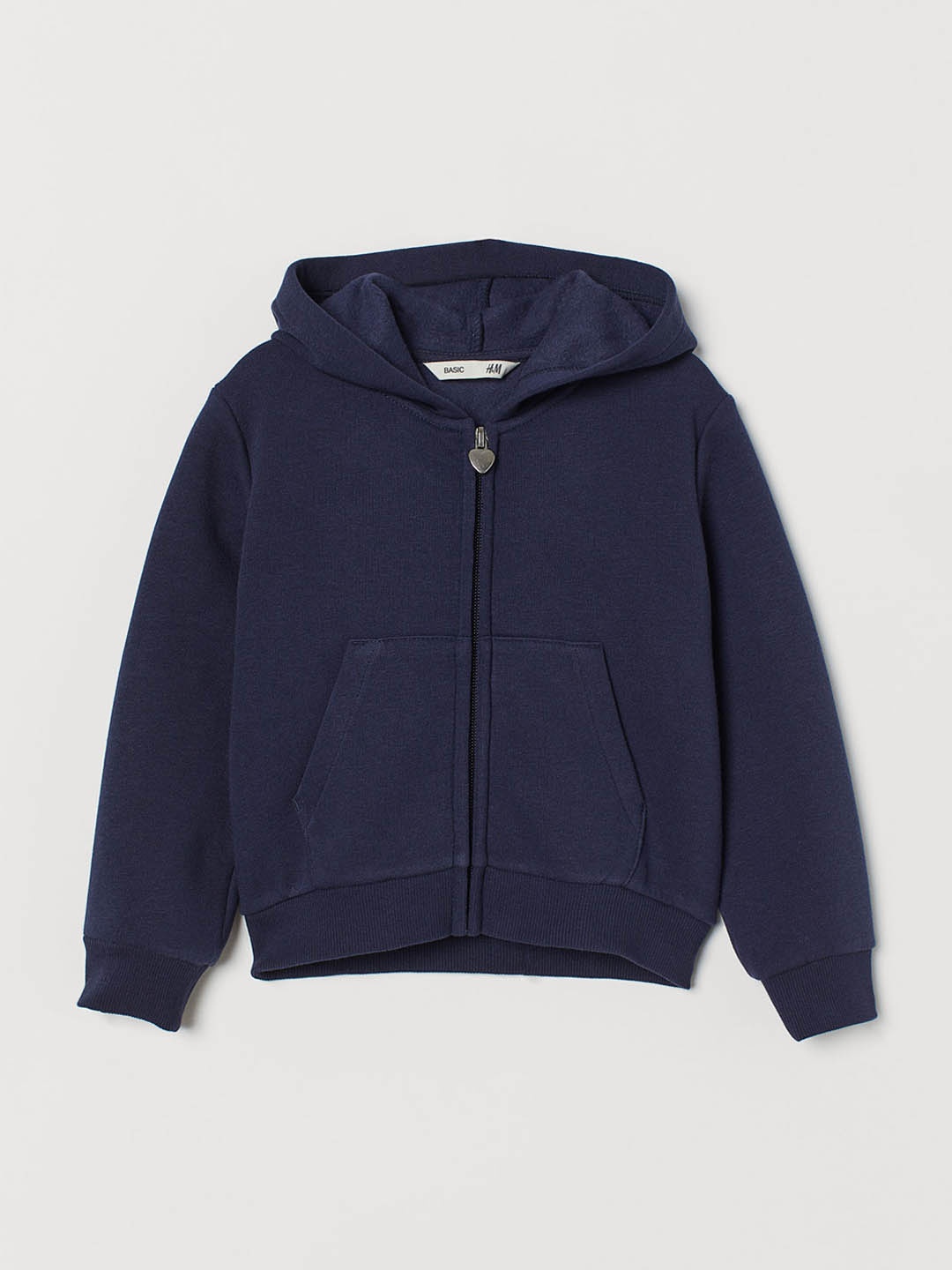 

H&M Girls Navy Blue Solid Zip-Through Sustainable Hoodie