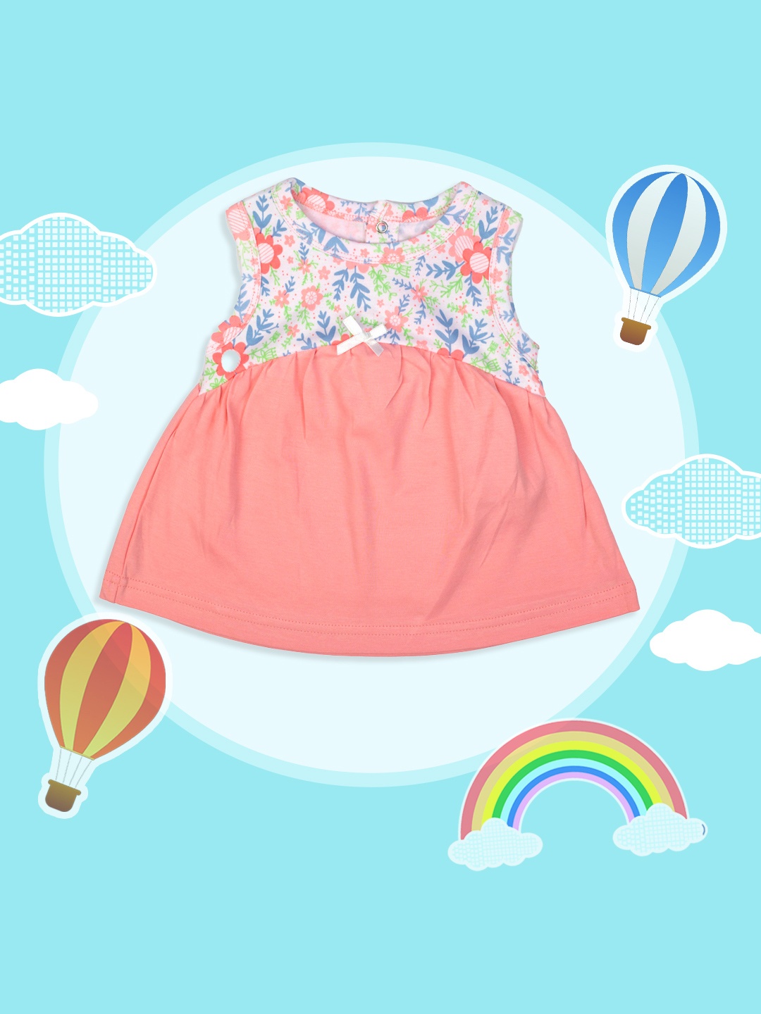 

MeeMee Girls Pink Floral Printed Fit and Flare Dress